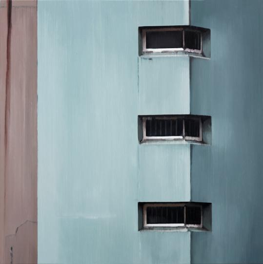 Three Windows 2022 oil on wood 67 x 67 cm - Jan Ros 